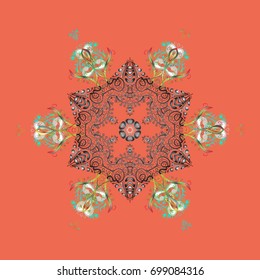 Vector illustration. Symbol of winter. Isolated watercolor snowflakes on colorful background. Beautiful decoration.