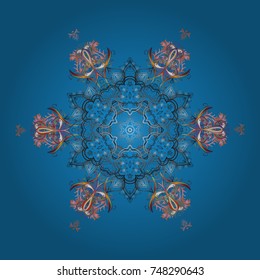 Vector illustration. Symbol of winter. Isolated watercolor snowflakes on colorful background.