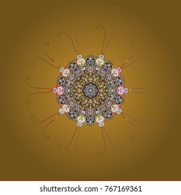 Vector illustration. Symbol of winter. Isolated watercolor snowflakes on colorful background. Snowflake winter.