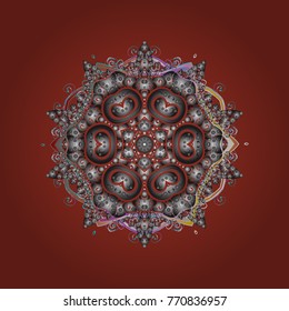 Vector illustration. Symbol of winter. Isolated watercolor snowflakes on colorful background. Snowflake winter.