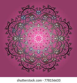 Vector illustration. Symbol of winter. Isolated watercolor snowflakes on colorful background. Snowflake winter.