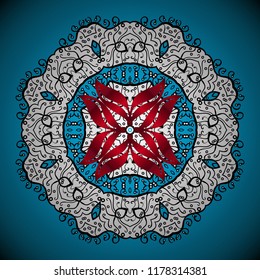 Vector illustration. Symbol of winter. Snowflake winter. Isolated watercolor snowflakes on colorful background.