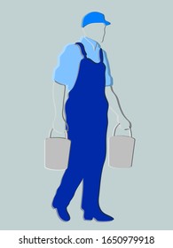Vector - Ilustración del símbolo de los trabajadores que llevan latas