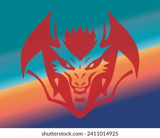 Ilustración vectorial del símbolo del año 2024, el Dragón, con fondo degradado
