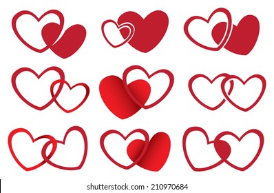 Vector illustration of symbolic heart shape design for love theme