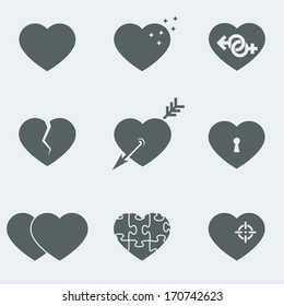 vector illustration of the symbolic images of hearts
