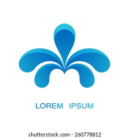 Vector illustration of a symbolic representation of water. Spray, wave.