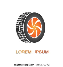 Vector illustration of a symbolic representation wheels
