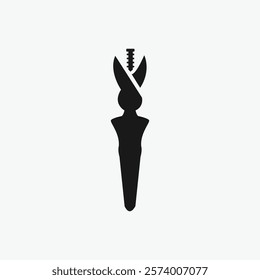 Vector Illustration of a Symbolic Wrench-Pliers Tool