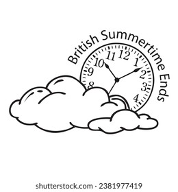 Vector illustration symbolizing British Summertime Ends