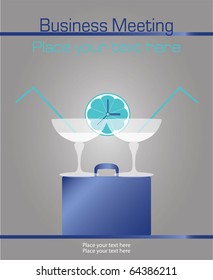 Vector illustration symbolizing business negotiations in a relaxed atmosphere, eps 10