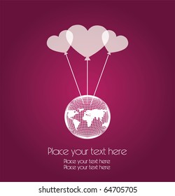 Vector illustration symbolizing love for the planet, eps10