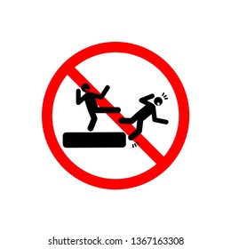 Vector illustration of symbols. Don't tease until dangerous on a white background.