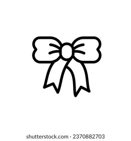 Ilustración vectorial del arco simétrico. Icono mínimo en el estilo de línea para regalos, decoraciones y regalos. Diseño sencillo.