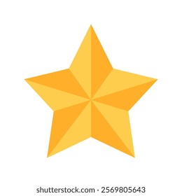 Vector illustration of a symmetrical, five pointed star with alternating shades of yellow and orange. The geometric design is visually striking making it ideal for various creative and decorative uses
