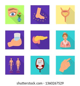Vector illustration of symptom and disease logo. Set of symptom and treatment  stock symbol for web.