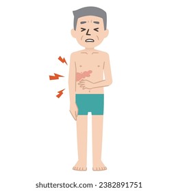 Vector illustration of the symptoms of shingles