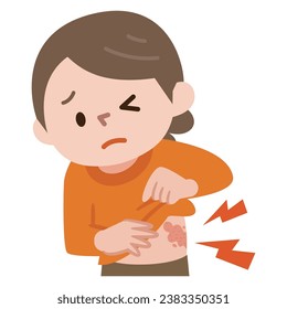 Vector illustration of the symptoms of shingles
