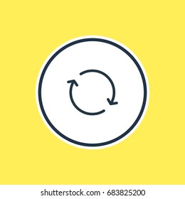 Vector Illustration Of Sync Outline. Beautiful Storage Element Also Can Be Used As Synchronize Element.