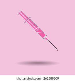 Vector illustration of  Syringe color background.