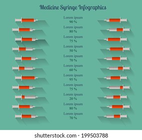  Vector illustration of  syringe column infographics
