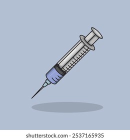 Seringa para ilustração vetorial. Injeção de design de vetor. Injeção de seringa Medical Health Vetor Desenho animado ilustração e ícone para o site, digital e impressão