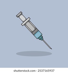 Seringa para ilustração vetorial. Injeção de design de vetor. Injeção de seringa Medical Health Vetor Desenho animado ilustração e ícone para o site, digital e impressão