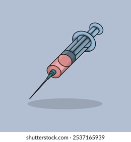 Vector illustration Syringe. Vector design Injection. Syringe Injection Medical Health Vector Cartoon design illustration and icon for website, digital and print