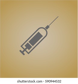 Vector illustration of Syringe in grey color
