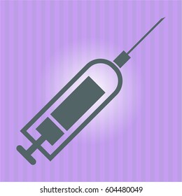 Vector Illustration of Syringe vector icon in blue color
