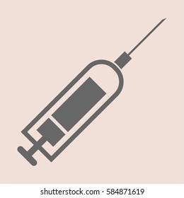 Vector Illustration of syringe icon in Gray
