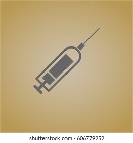 Vector illustration of Syringe vector icon in gray
