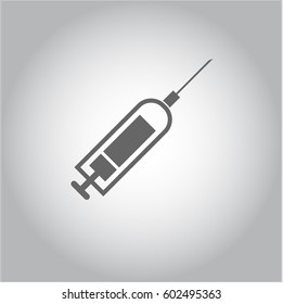 Vektorgrafik von Spritzenvektorsymbol in grauer Farbe
