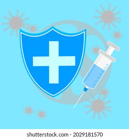 ilustración vectorial del icono de la jeringa y del tono de vacunación