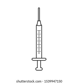 Vector illustration of syringe and needle sign. Web element of syringe and medicine vector icon for stock.