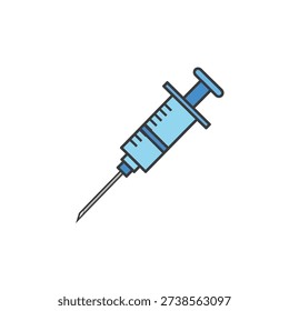 A vector illustration of a syringe on a white background, representing a medical concept vector image