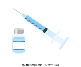 Vector illustration of syringe. vaccination. vaccination.