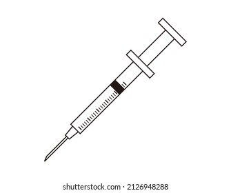 Vector illustration of syringe. vaccination. vaccination.