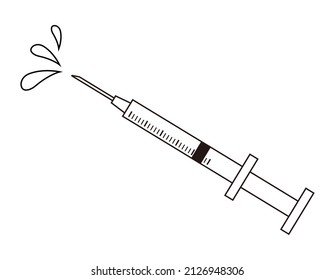 Vector illustration of syringe. vaccination. vaccination.