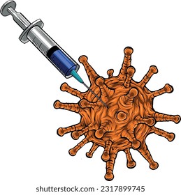 vector illustration of Syringe for vaccination design