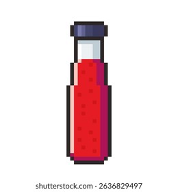 Vector Illustration of Syrup Bottle with Pixel Art Design, perfect for game assets themed designs