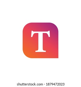 ilustración vectorial del concepto de marca de logotipo T con chat de burbuja. bueno para cualquier proyecto.