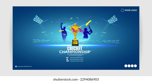 Vector illustration of T-20 Cricket Tournament 2023 social media story feed mockup template