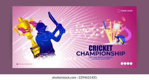 Vector illustration of T-20 Cricket Tournament 2023 social media story feed mockup template