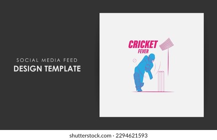 Ilustración vectorial del Torneo de Cricket T20 2023 en medios sociales plantilla de simulación