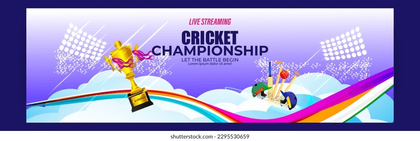 Vector illustration of T-20 Cricket Tournament 2023 social media story feed mockup template