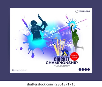 Ilustración vectorial del Torneo de Cricket T-20 2023 en medios sociales plantilla de simulación