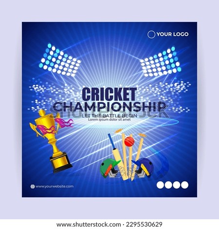 Vector illustration of T-20 Cricket Tournament 2023 social media story feed mockup template