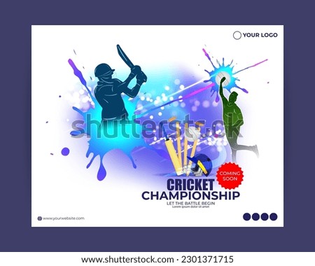 Vector illustration of T-20 Cricket Tournament 2023 social media story feed mockup template