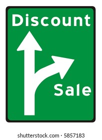 Vector illustration of table with direction to Sale